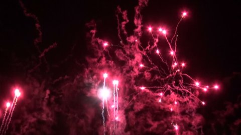 colorful fireworks on night sky background