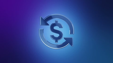 3D Animation rotation of symbol about finance, money and banking work. Animation of seamless loop.