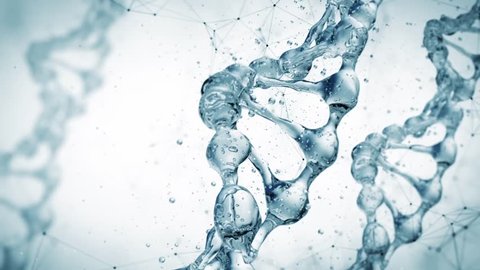DNA molecule in water 3d illustration over white background. HD