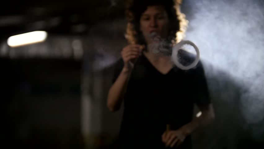 Vaper let the steam ring and cloud