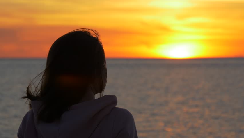 Silhouette of Woman Watching Sunset : vídeo stock (100% livre de direitos)  28105231 | Shutterstock