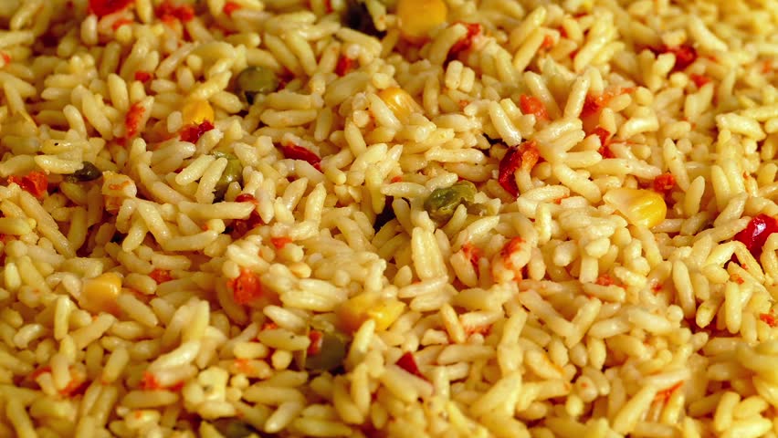 Flavored Rice and Vegetable Mixture Stock Footage Video (100% Royalty ...