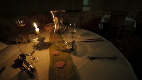 Romantic dinner on candlelight for wedding proposal 