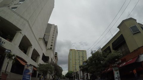 GUATEMALA CITY - JUN 23, 2017: POV of main commercial area of Guatemala City, By far the richest and most powerful regional economy within Guatemala in Guatemala City on June 23, 2017.