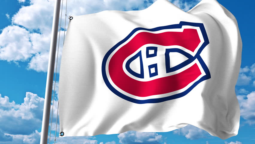 Waving Flag with Montreal Canadiens Stock Footage Video ...