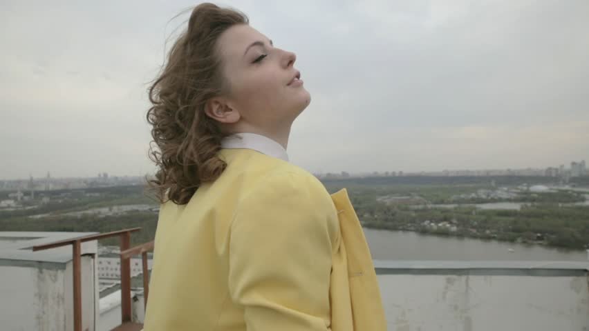 Girl on the roof street fashion