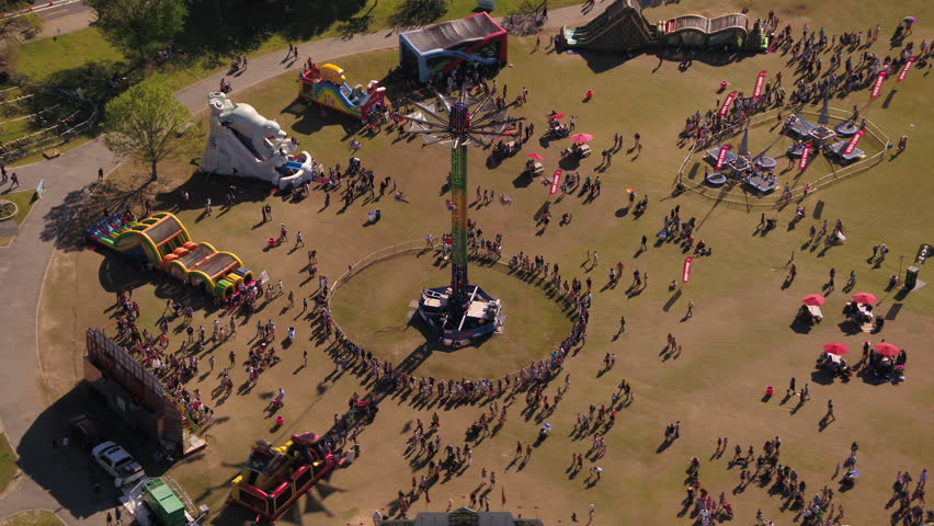 Atlanta Aerial v257 Birdseye view flying low around Piedmont park event 4/17