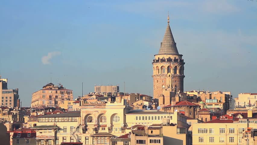 Galata Tower, Istanbul, Turkey. Zoom into the tower

