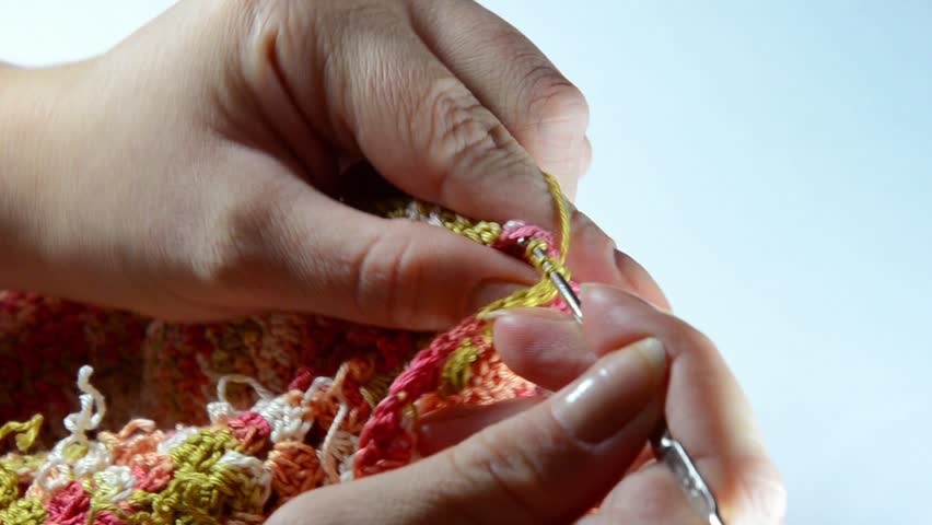 Woman crochet (knitting)