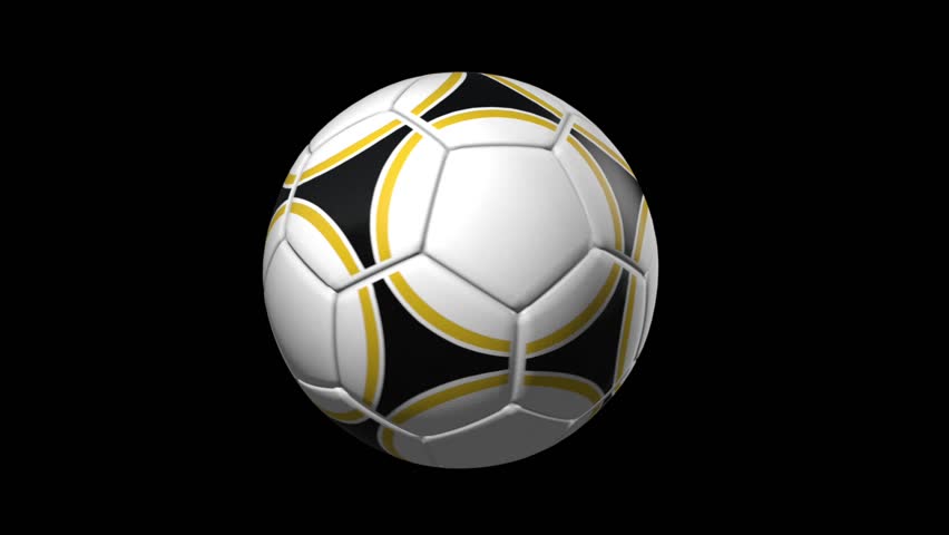 High resolution soccer ball spinning with alpha channel and seamless looping.