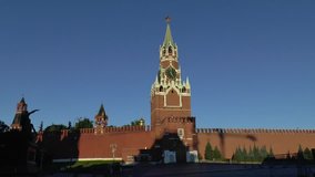 Spasskaya tower and Red square in Moscow, Russia