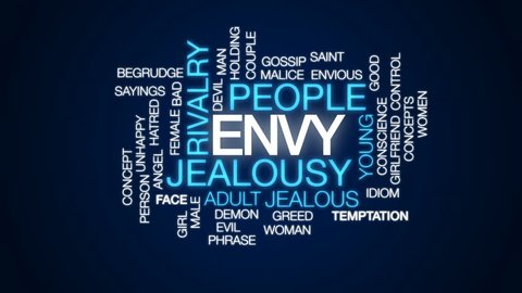 Envy animated word cloud, text design animation.