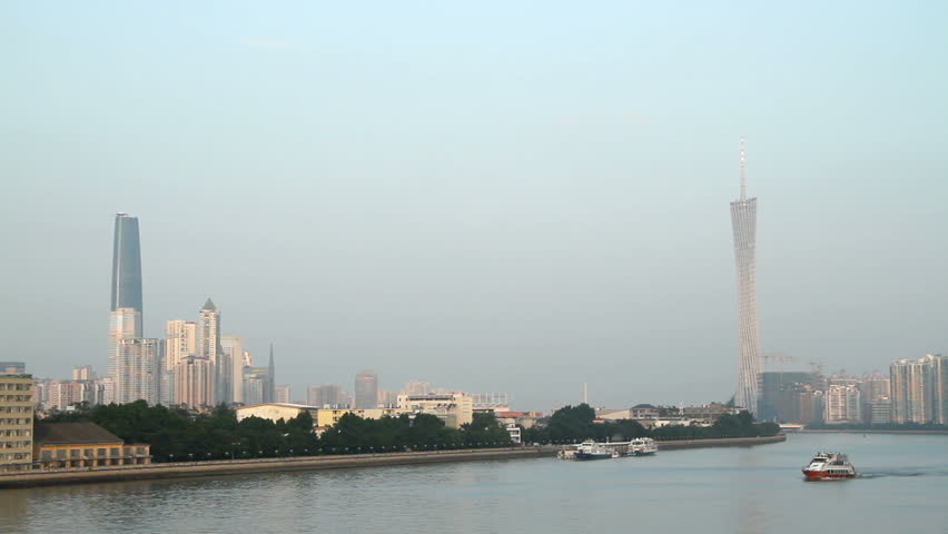 Guangzhou Skyline in the Pearl River - Guangzhou(Canton), Capital of Guangdong