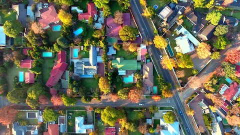 Johannesburg, South Africa Aerial Drone View of Beautiful  Neighborhood (HQ) 4K