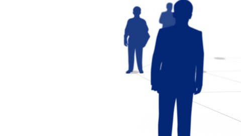 business people - blue silhouettes