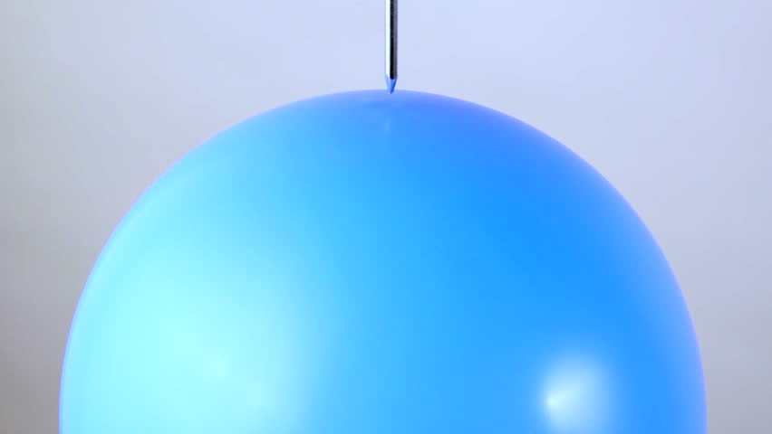 Popping a blue balloon