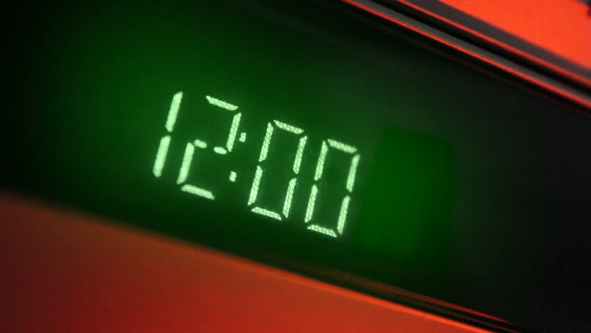 Digital clock blinking 12:00