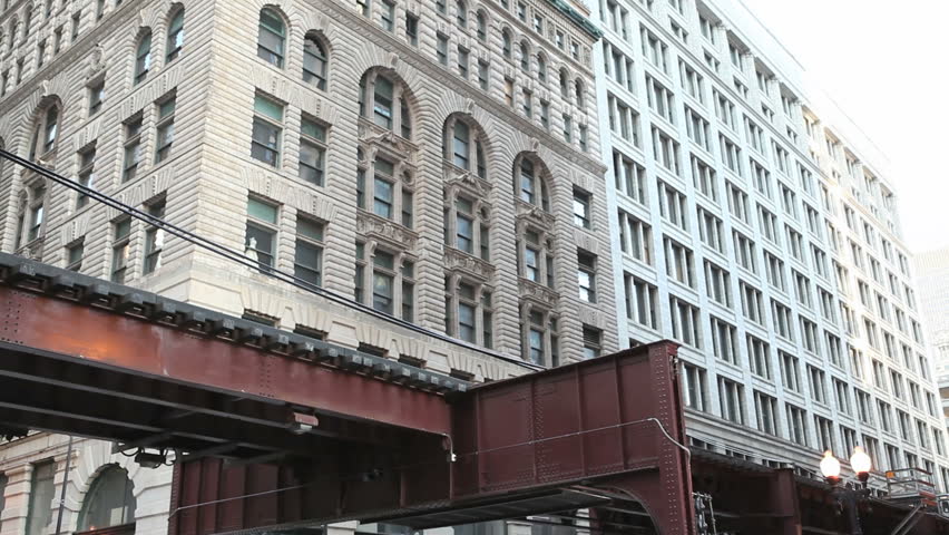 Elevated train in Chicago. The 