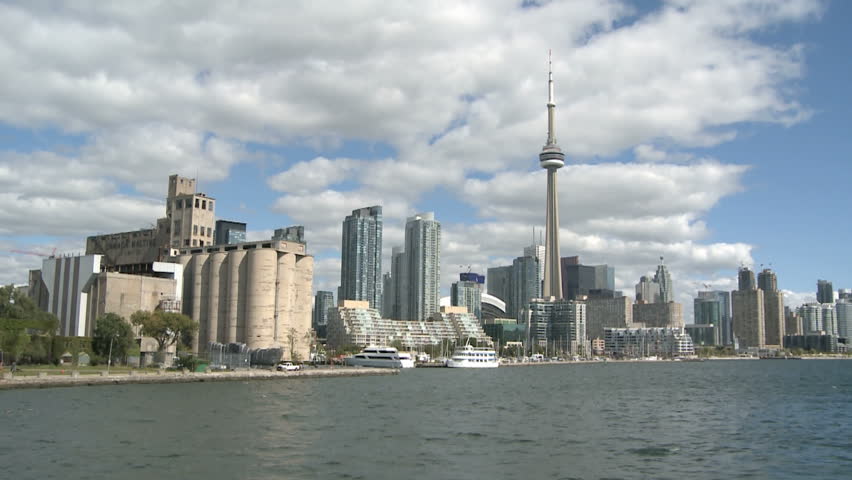 Time lapse Toronto Skyline in motion on daytime