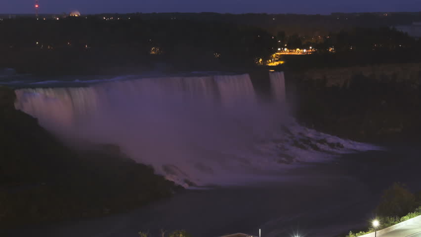Time lapse Niagara Falls sunrise night to day 