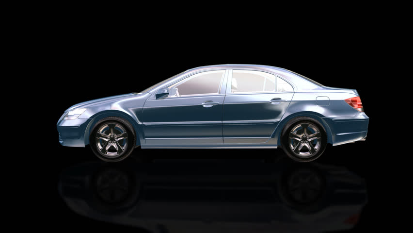 Luxurious car rotating with ground reflection,seamless loop