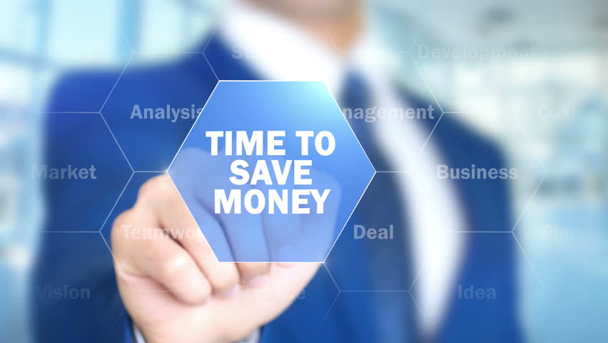 Time To Save Money, Man Working on Holographic Interface, Visual Screen Royalty-Free Stock Footage #28204750