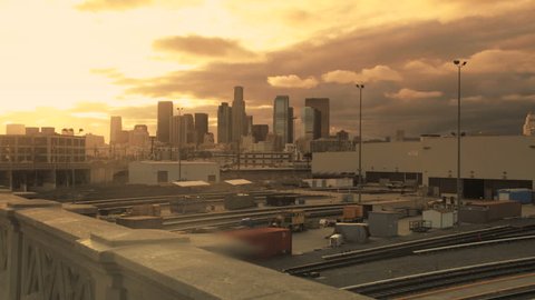  Los Angeles Sunrise Skyline Time lapse Vídeo Stock