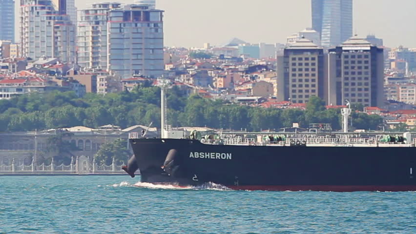 ISTANBUL - JUNE 2: Super tanker ship ABSHERON (IMO: 9420629, Malta) on June 2,