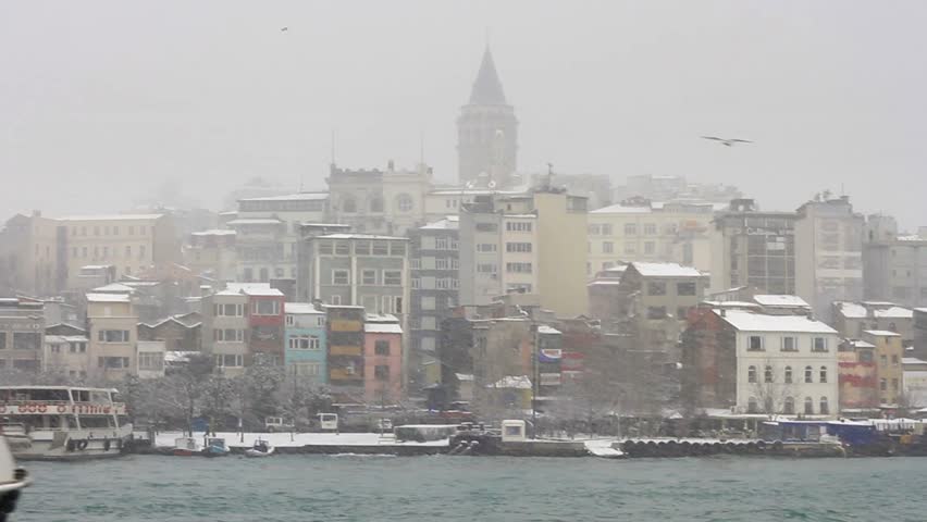 ISTANBUL - JAN 31: First snow of the season on Jan 31, 2012 in Istanbul. A giant