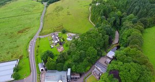 4K aerial footage of the Glengoyne Distillery.