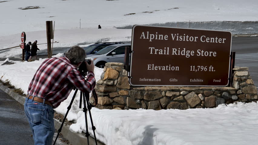 Photographer working Rocky Mountain National Park, Colorado