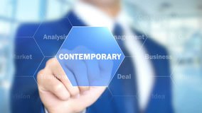 Contemporary, Man Working on Holographic Interface, Visual Screen - Powered by Shutterstock - Get 15% off with code: PIKWIZARD15