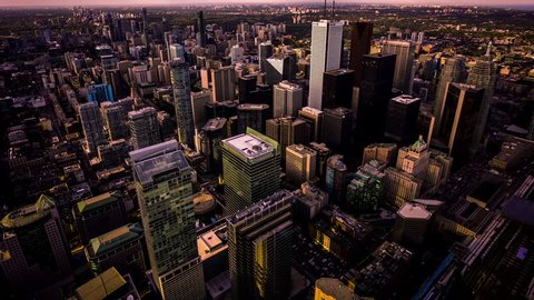 High angle view of Toronto downtown time lapse, Canada tilt วิดีโอสต็อก