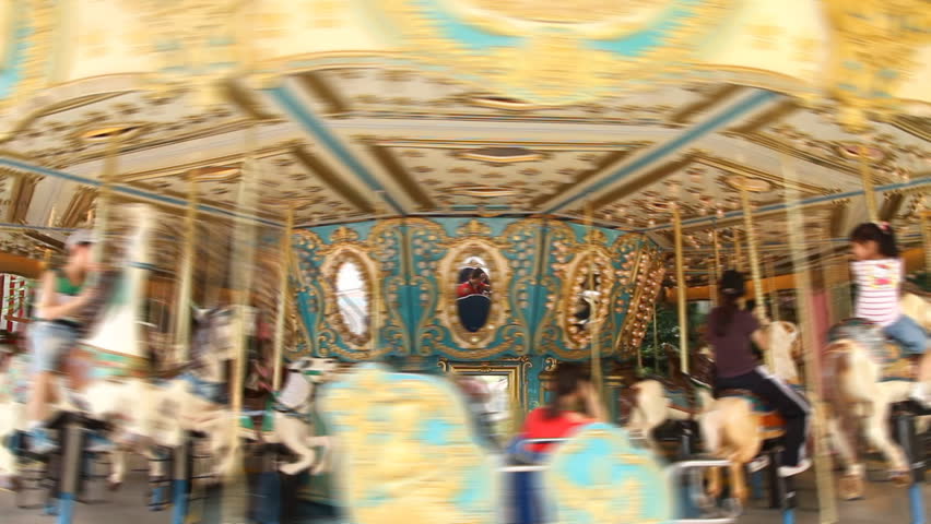 Time lapse of classic childrenâs merry-go-round