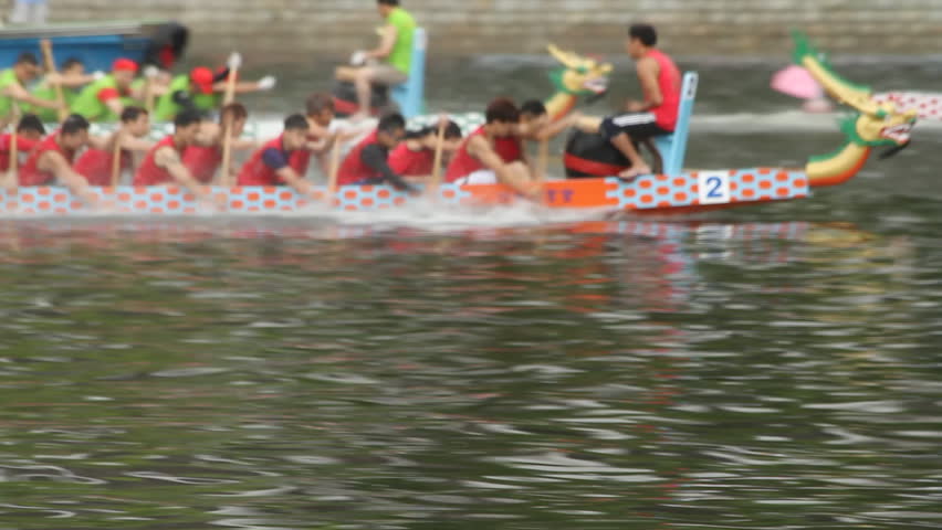 HONG KONG - JUNE 23: Dragon Boat Racing in Hong Kong. Dragon boat racing is a