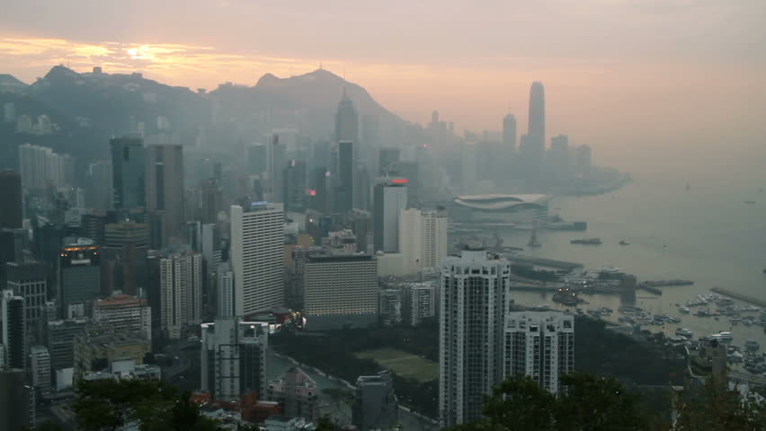 Hong Kong Island at Sunset