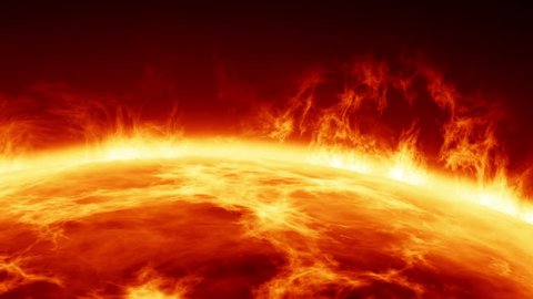 Sun surface and solar flares.