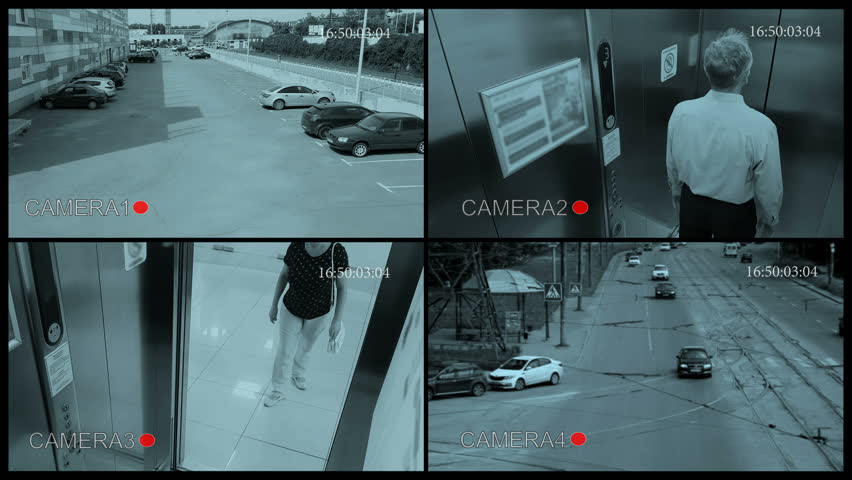 Pov Security Camera View. Stock Footage 
