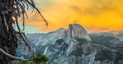 Yosemite National Park California Half Dome sunset motion control timelapse