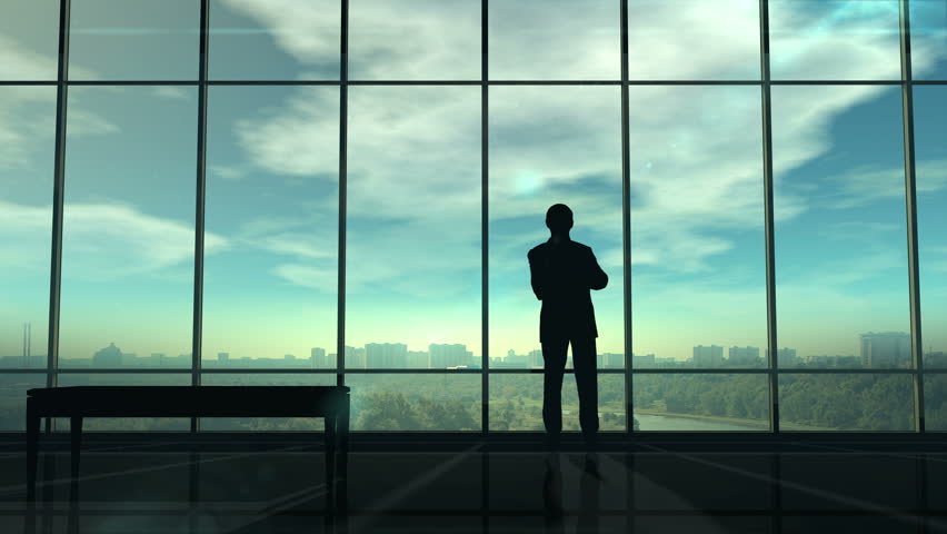Silhouette of man and corporate infographics Royalty-Free Stock Footage #28264771
