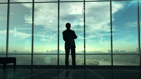 Silhouette of man and corporate infographics - Powered by Shutterstock - Get 15% off with code: PIKWIZARD15