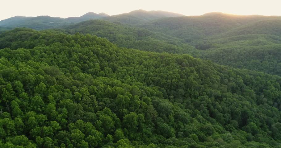 Aerial view of the Blue Ridge Mountains in Nantahala National Forest, North Carolina Royalty-Free Stock Footage #28267789