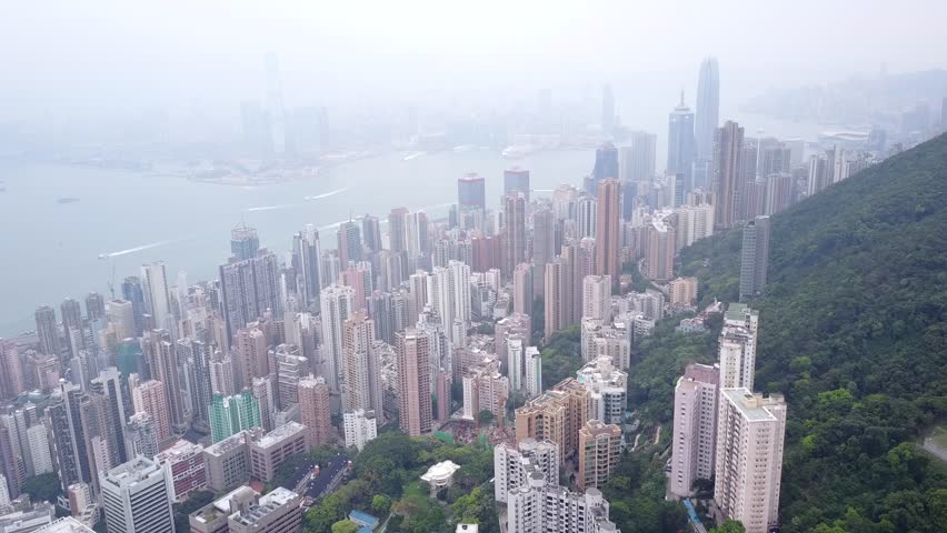 dense built urban area many tall Stock Footage Video (100% Royalty-free