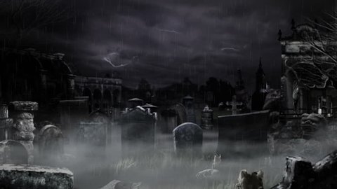 Cemetery - dark and dangerous place - especially during the Halloween Night!