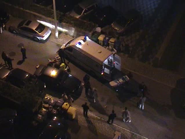 Accident scene on a road.