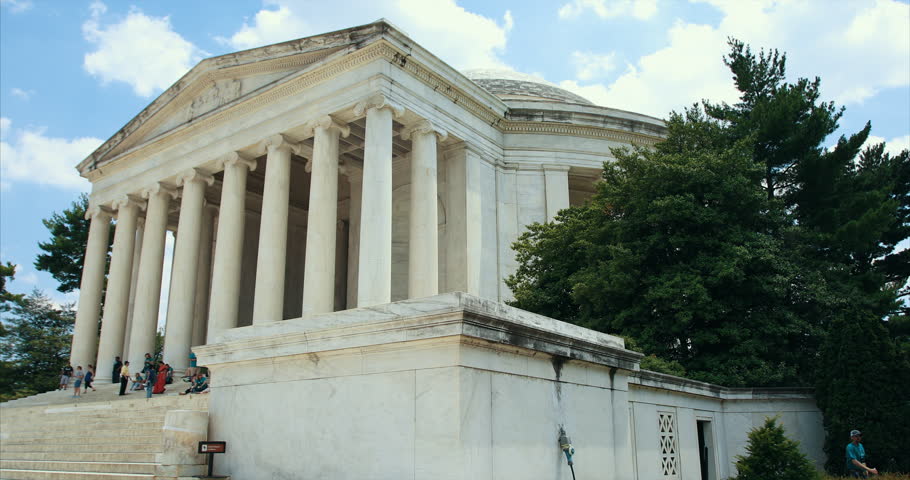 WASHINGTON DC - Thomas Jefferson Memorial, 4k tracking shot, 3 Axis Gimbal. Royalty-Free Stock Footage #28297366