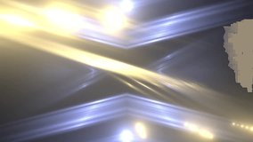 VJ Fractal azure kaleidoscopic background. Background gold motion with fractal design. Disco spectrum lights concert spot bulb. Light Tunnel. Seamless loop.