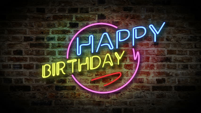 Happy Birthday Neon Letters