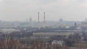 Moscow city landscape from afar. FHD stock footage