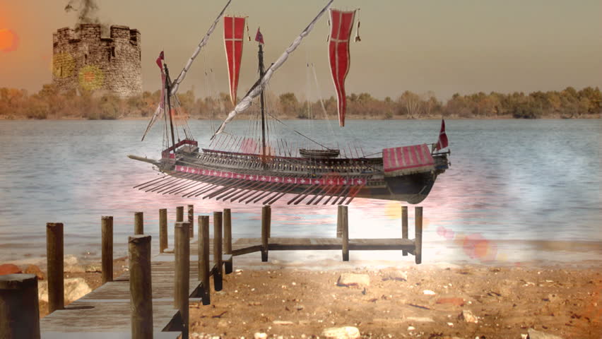 genoese trading ship mouth danubecg Stock Footage Video (100 Royalty